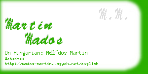 martin mados business card